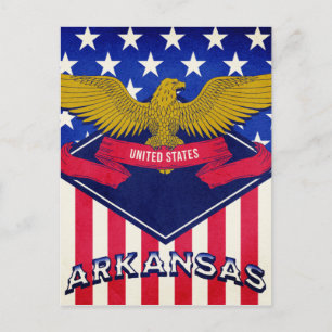 Flag Arkansas USA  Postkarte