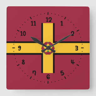 Flag auf der Wall-Uhr des Northamptonshire Square Quadratische Wanduhr