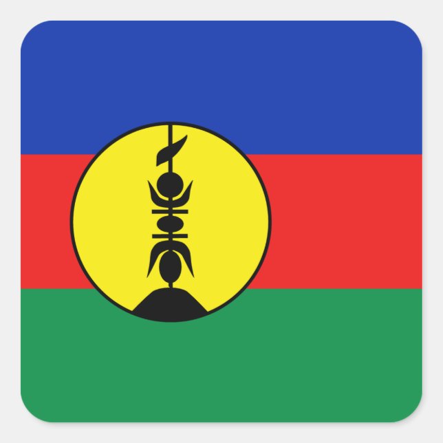 Flag-Aufkleber für Neukaledonien Quadratischer Aufkleber (Vorderseite)