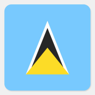 Flag-Aufkleber für Saint Lucia Quadratischer Aufkleber
