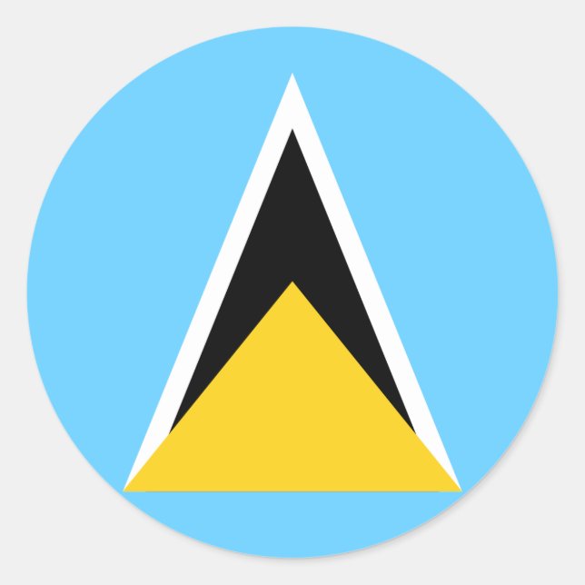 Flag-Aufkleber für Saint Lucia Runder Aufkleber (Vorderseite)