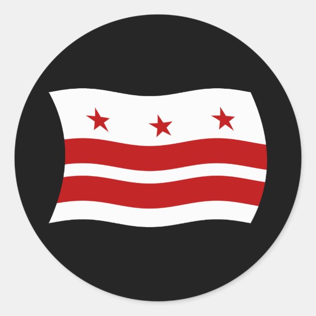 Flag-Aufkleber Washington D.C Runder Aufkleber (Vorderseite)