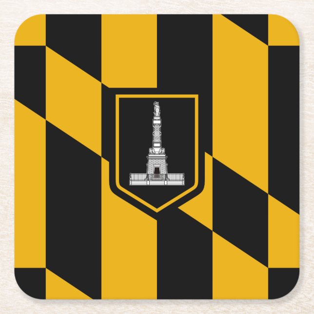 Flag Baltimore, Maryland Square Paper Untersetzer (Vorderseite)