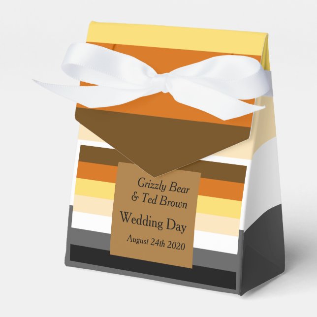 Flag "Bear Pride Gold Gay Gastgeschenk Hochzeit" Geschenkschachtel (Vorderseite)
