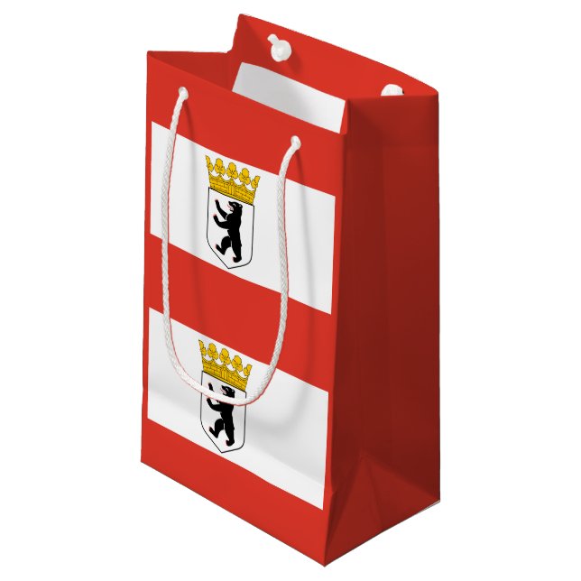 Flag Berlin Small Geschenktasche Kleine Geschenktüte (Vorderseite Schrägansicht)
