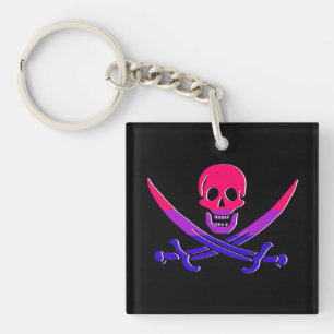 Flag "BI-Rate Piratenflagge PRIDE" Schlüsselanhänger