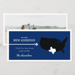 Flag Blau Neuer Staat, neue Adresse! Texas Moving