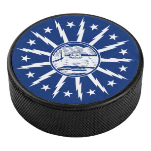 Flag Buffalo, New York Square Paper Untersetzer Eishockey Puck