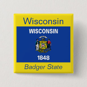 Flag-Button von Wisconsin Button