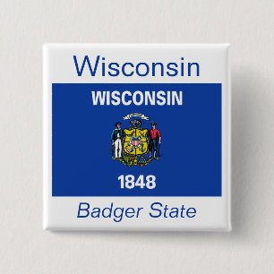 Flag-Button von Wisconsin Button