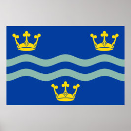 Flag Cambridgeshire (Landkreis UK) Poster