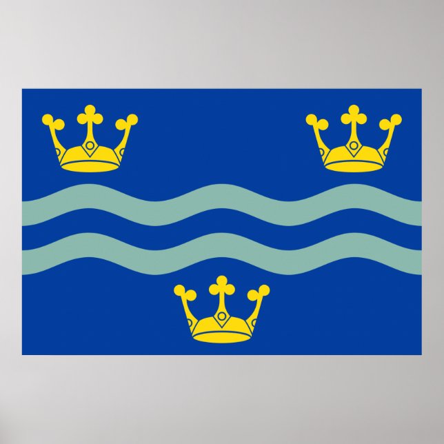 Flag Cambridgeshire (Landkreis UK) Poster (Vorne)