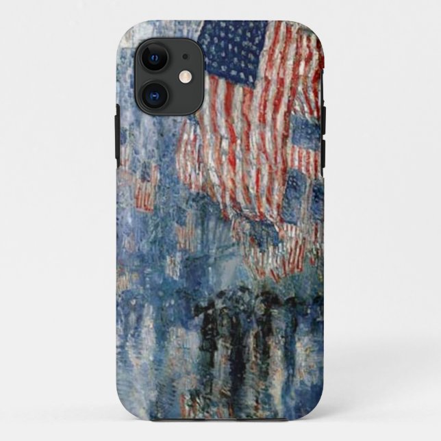 Flag Childe Hassam "The Avenue in Rain" Fall M Case-Mate iPhone Hülle (Rückseite)