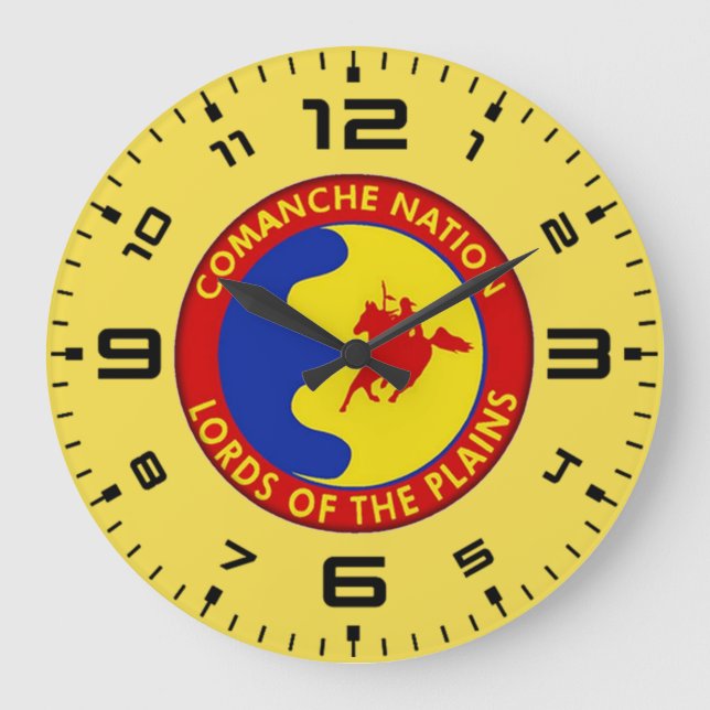 Flag Comanche Nation Große Wanduhr (Vorderseite)