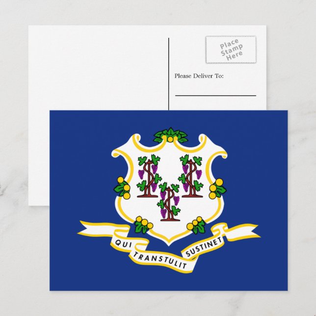 Flag Connecticuter, Flagge von Connecticut Postkarte (Vorne/Hinten)