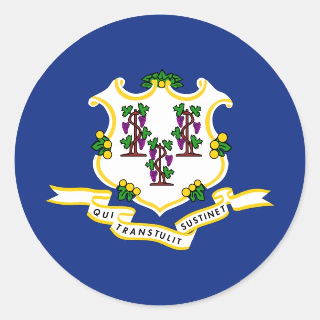 Flag Connecticuter, Flagge von Connecticut Runder Aufkleber (Vorderseite)