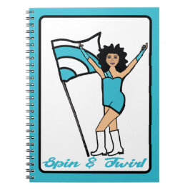 Flag Dancer Aqua White Accent Notebook Notizblock