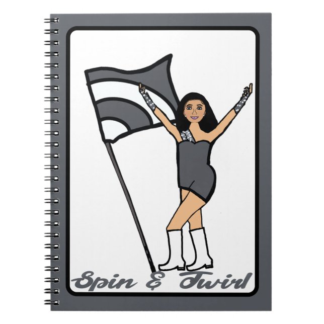 Flag Dancer Steel Grau Notebook Notizblock (Vorderseite)