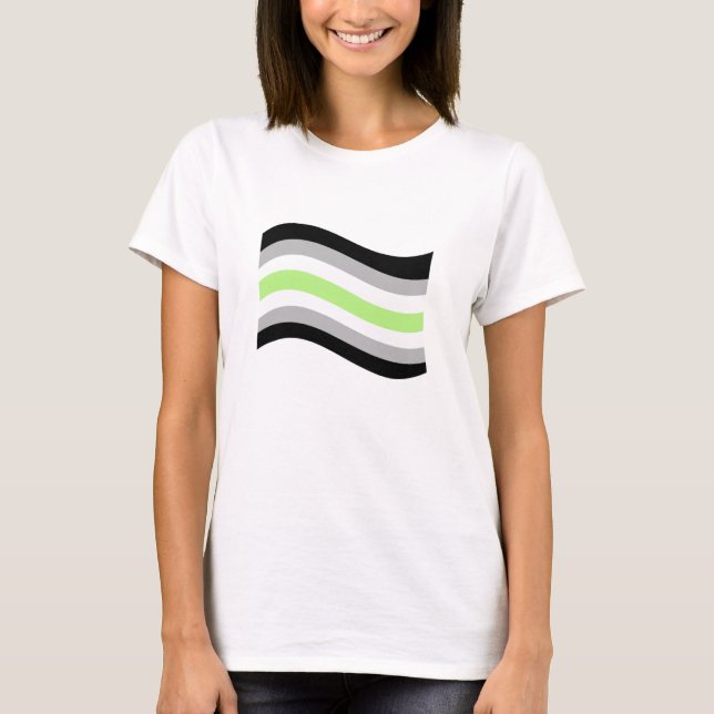 Flag der Agende Pride Wavy T-Shirt (Vorderseite)