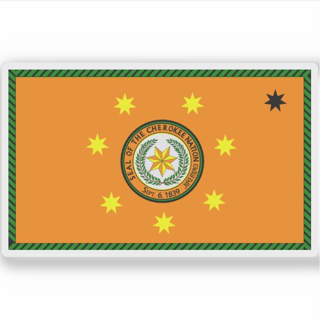 Flag der Cherokee-Völker, USA Aufkleber (Vorderseite)