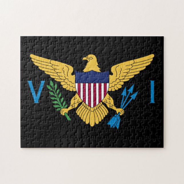 Flag der Jungfrau der Vereinigten Staaten - Schwar (Horizontal)