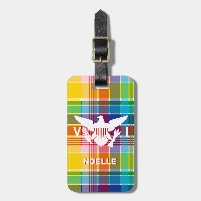 Flag der Jungfrau, Madras Gepäckanhänger (Vorderseite vertikal)