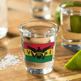 Flag der Jungfrau, Rot-Gelb-Streifen Schnapsglas