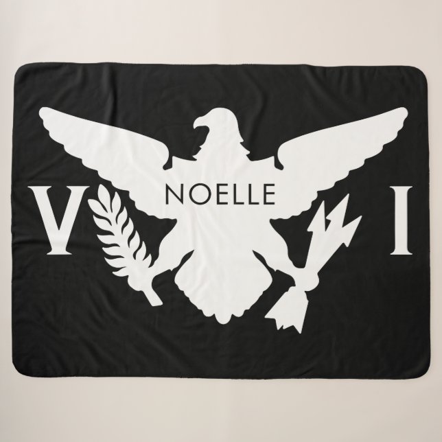Flag der Jungfrau, Schwarz und Weiß Sherpadecke (Vorderseite (Horizontal))