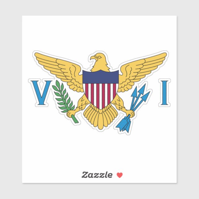 Flag der Jungfrauen der Vereinten Staaten Aufkleber (Blatt)