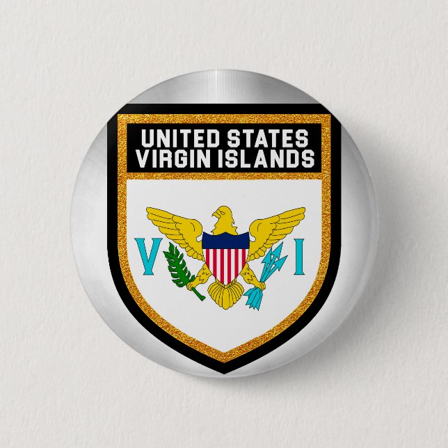 Flag der Jungfrauen der Vereinten Staaten Button (Vorderseite)