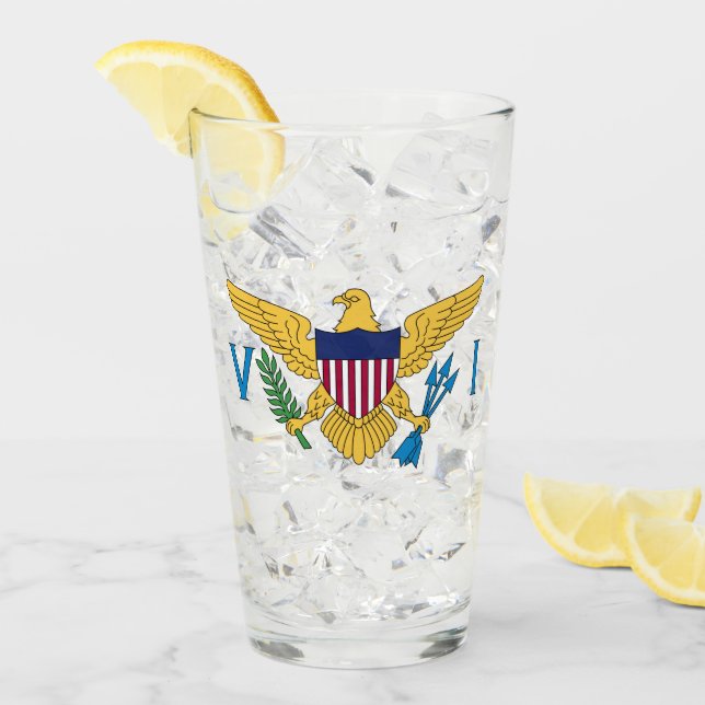 Flag der Jungfrauen der Vereinten Staaten Glas (Vorderseite Ice)