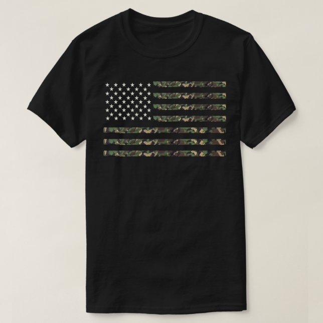 Flag der militärischen Camouflage der USA T-Shirt (Design vorne)