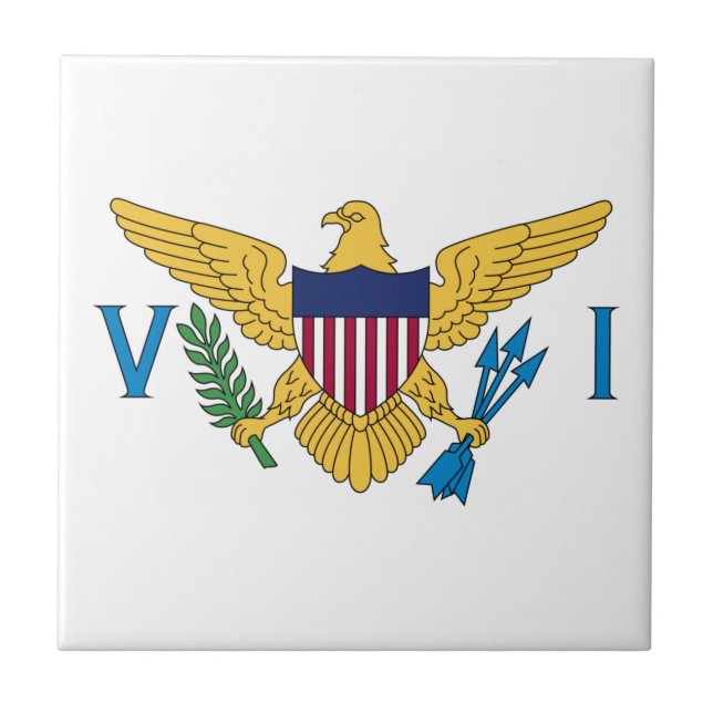 Flag der Patriotischen Amerikanischen Jungfrau Fliese (Vorderseite)