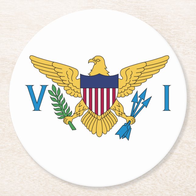 Flag der Patriotischen Amerikanischen Jungfrau Runder Pappuntersetzer (Vorderseite)