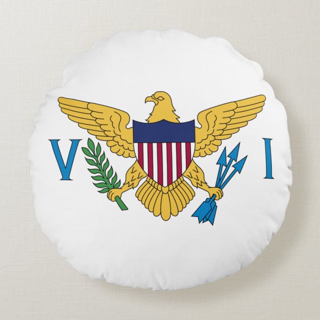 Flag der Patriotischen Amerikanischen Jungfrau Rundes Kissen (Vorderseite)