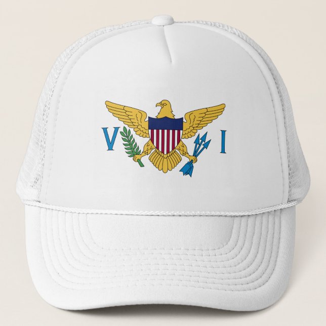 Flag der Patriotischen Amerikanischen Jungfrau Truckerkappe (Vorderseite)