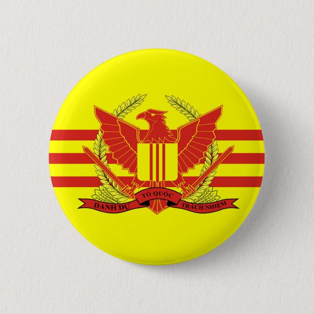 Flag der Streitkräfte der Republik Südvietnam Button (Vorderseite)