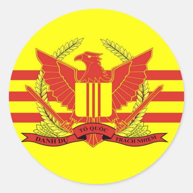 Flag der Streitkräfte der Republik Südvietnam Runder Aufkleber (Vorderseite)
