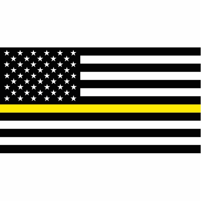 Flag der Thin-Yellow-Line-Dispatcher Freistehende Fotoskulptur (Vorne)