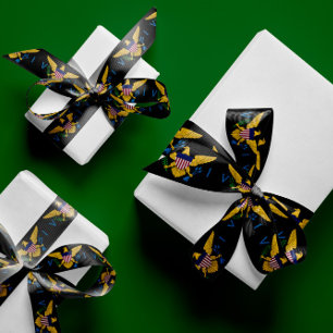 Flag der US-Jungfrau, schwarz - 1,5" Breite Satinband