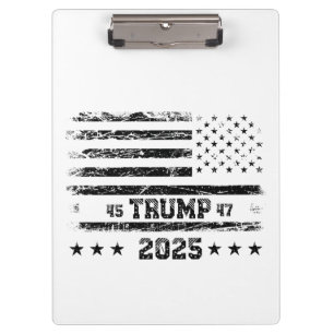 Flag der Vereinigten Staaten.Präsident Donald Trum Klemmbrett