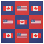 Flag der Vereinten Staaten, kanadische Flagge auf  Stoff