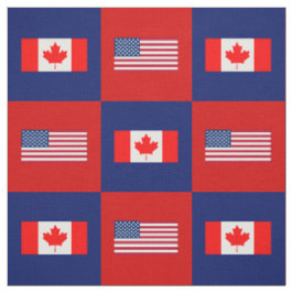 Flag der Vereinten Staaten, kanadische Flagge auf  Stoff