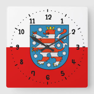 Flag der Wall-Uhr des Thüringer Platzes Quadratische Wanduhr