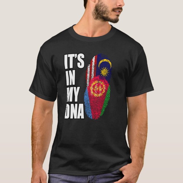 Flag des eritreischen und malaysischen DNA-Mischgu T-Shirt (Vorderseite)