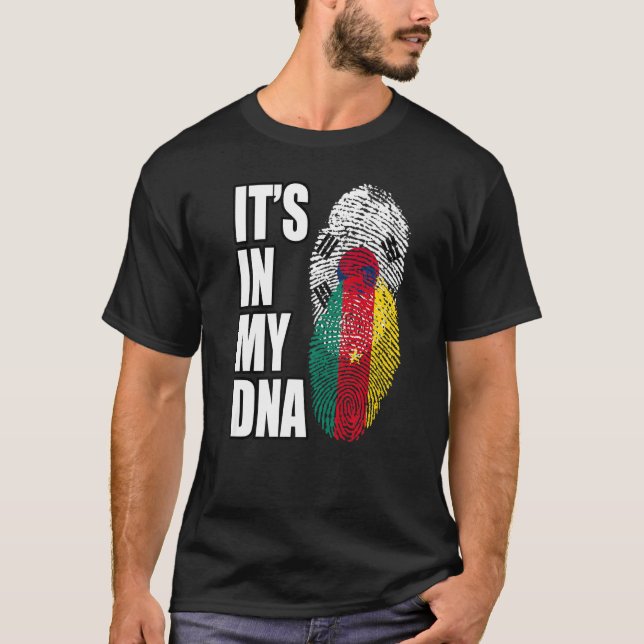 Flag des kamerunischen und südkoreanischen DNA-Mix T-Shirt (Vorderseite)