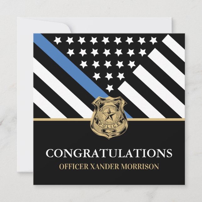 Flag des Polizeibeamten für Abschluss Karte (Vorderseite)