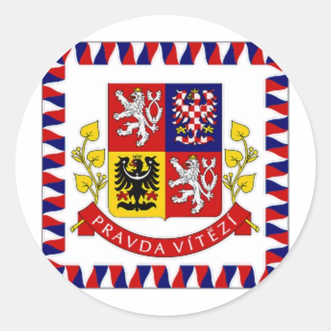 Flag des tschechischen Präsidenten Runder Aufkleber (Vorderseite)