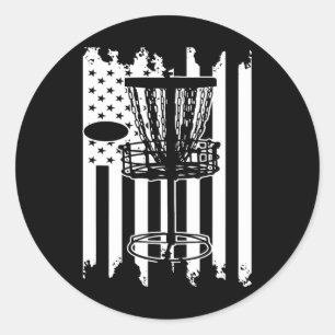 Flag Disk Golf Usa Runder Aufkleber