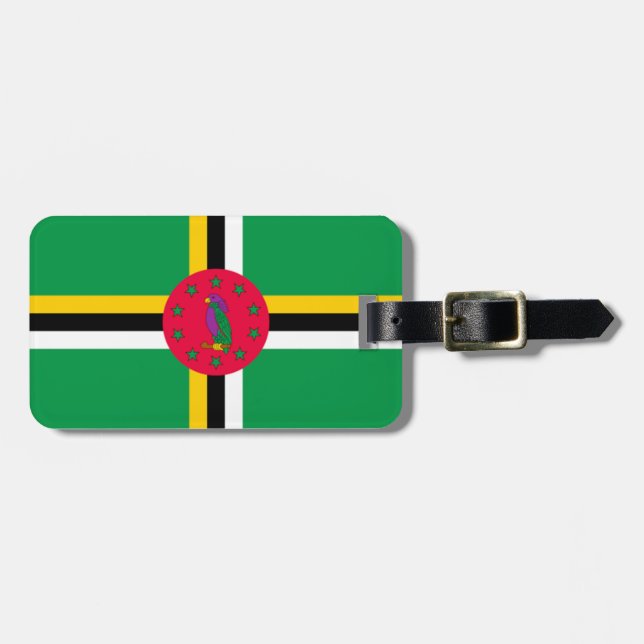 Flag Dominica Personal Easy ID Gepäckanhänger (Vorderseite horizontal)